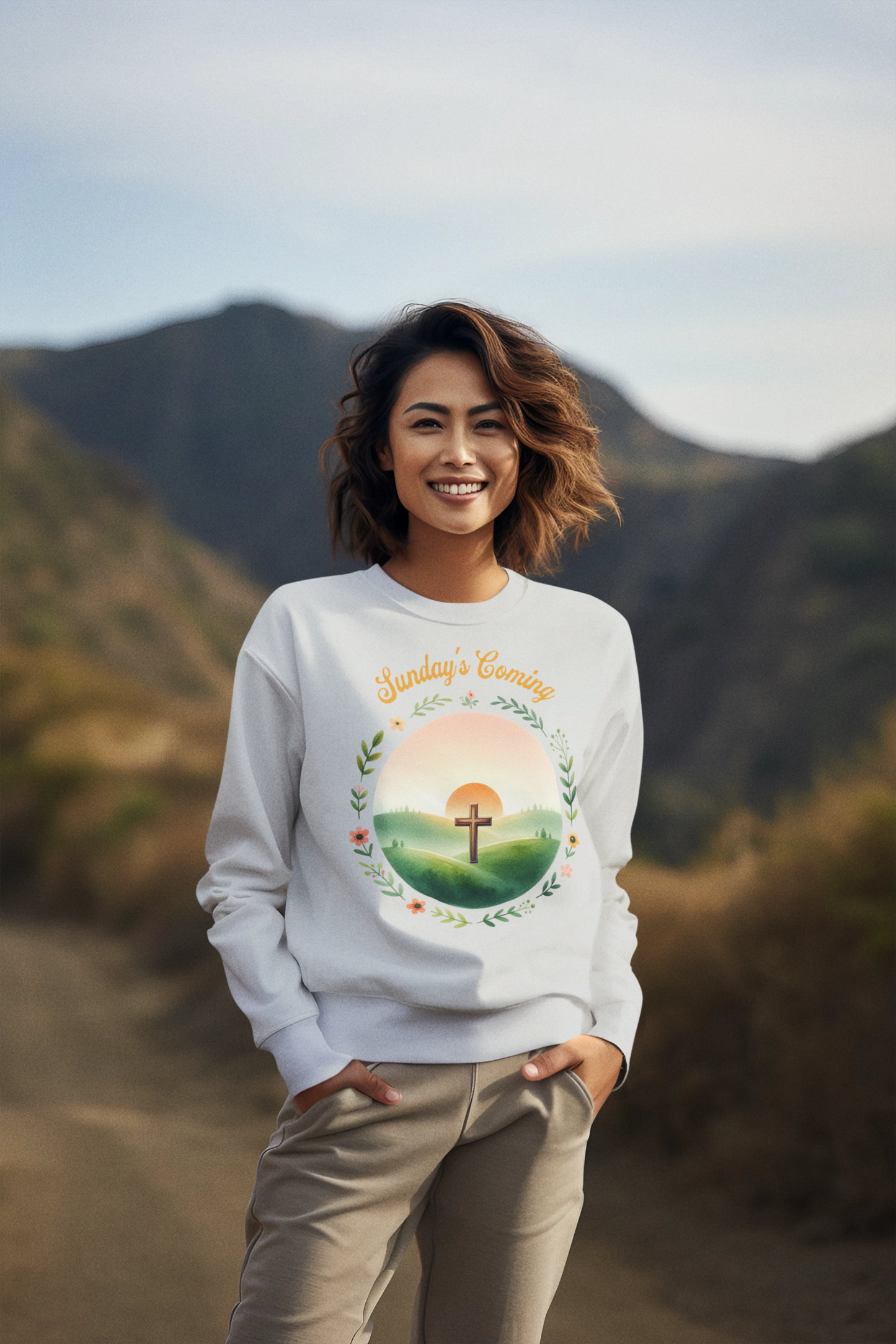 Easter Sweatshirt, Resurrection Sweatshirt,Cross Sweatshirt, Faith-Based Apparel, Christian Gift, Cozy Religion Sweatshirt, Perfect for Church, Christian shirt