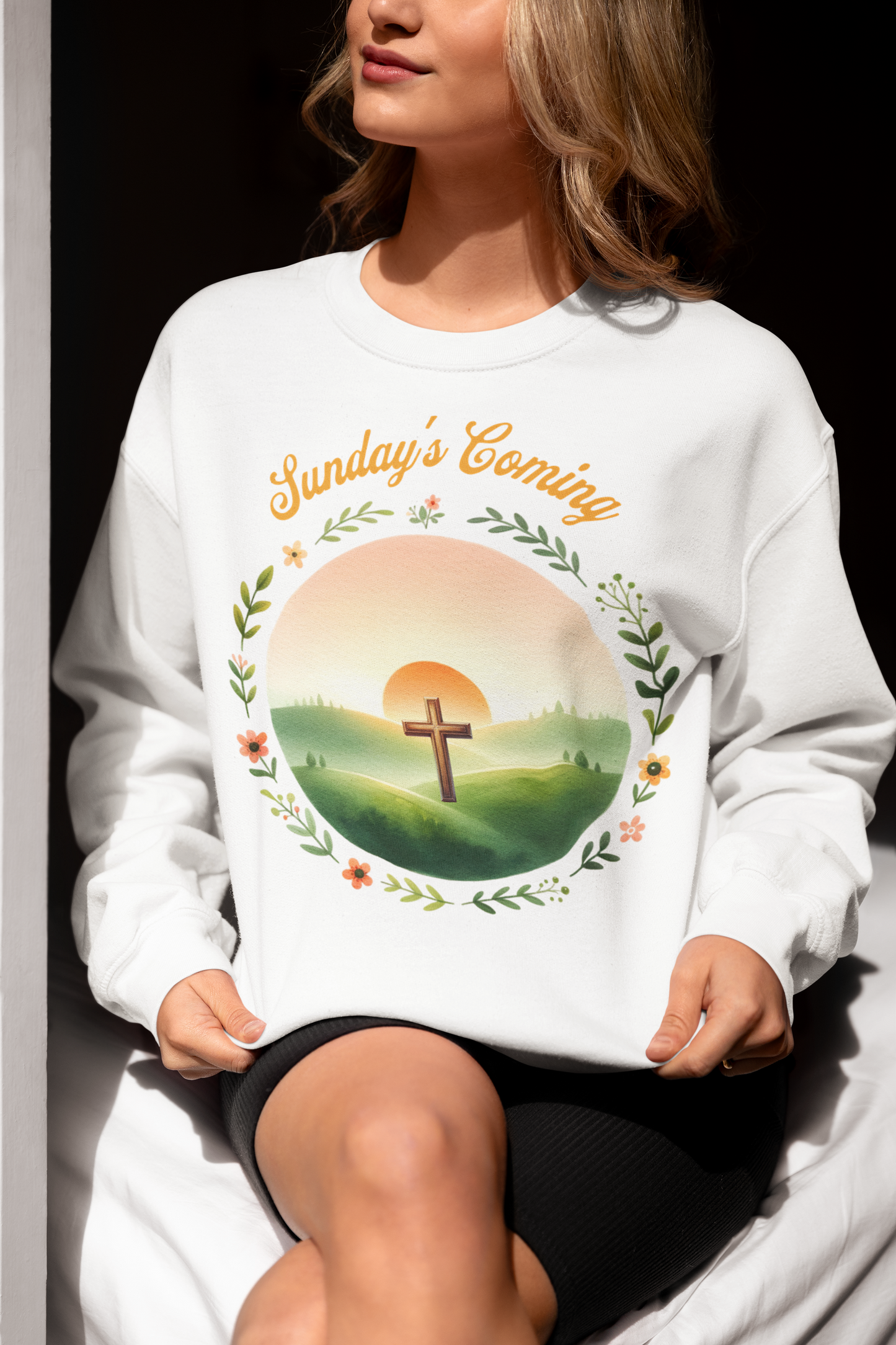 Easter Sweatshirt, Resurrection Sweatshirt,Cross Sweatshirt, Faith-Based Apparel, Christian Gift, Cozy Religion Sweatshirt, Perfect for Church, Christian shirt