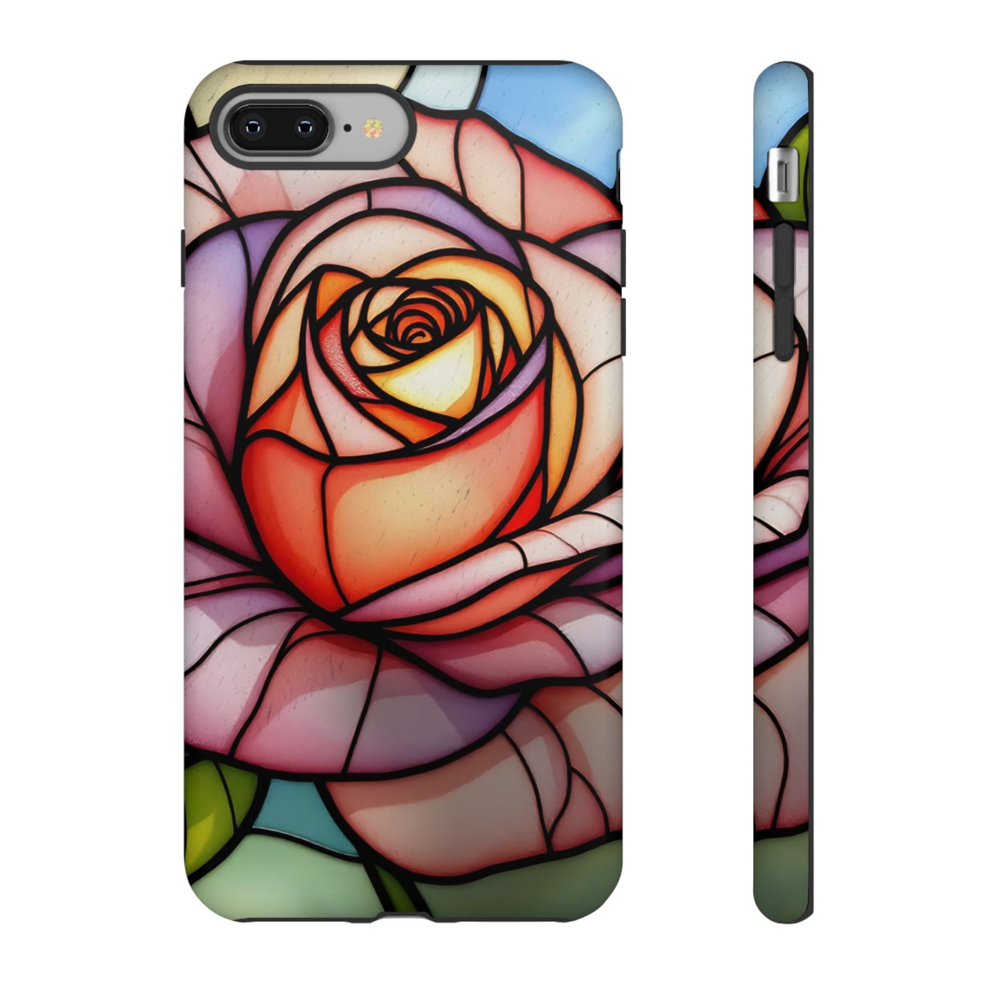 iPhone 16 case, Stained Glass Rose Phone Case, iPhone protective cover, Flower Lovers Gift, Spring Decor, Gift Idea phone case