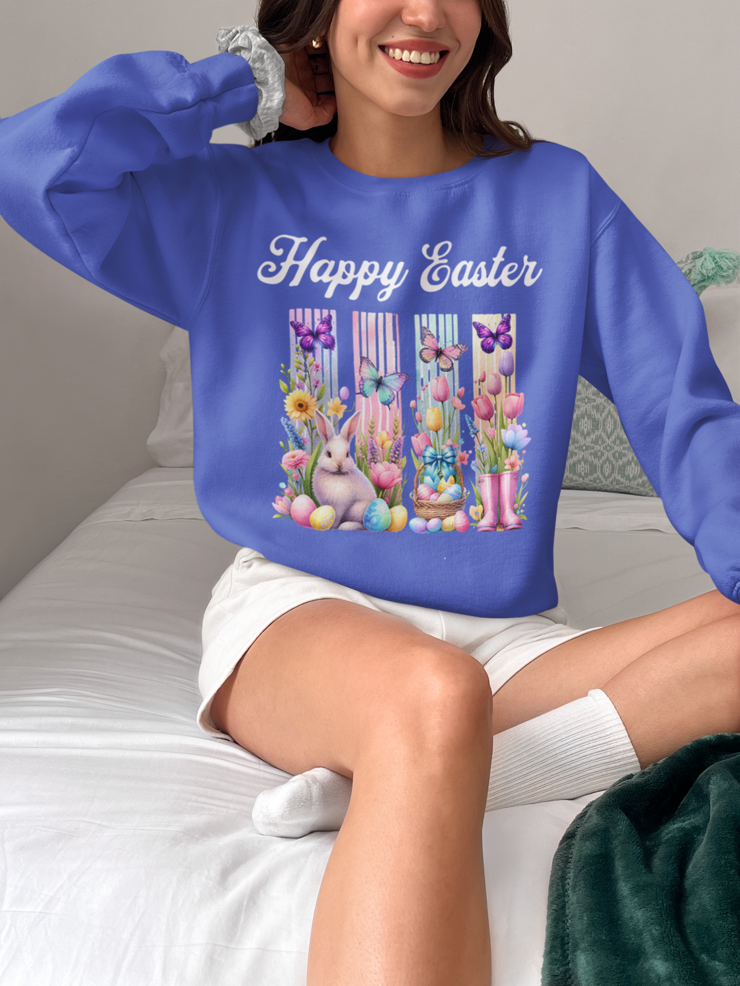 Easter Sweatshirt, Spring Sweatshirt, Bunny Sweatshirt, Spring sweater, Gifts for Her, Easter Celebrations, Spring Fashion, Matching family shirt